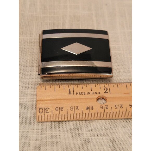 Vintage Volupte Face Powder Compact Art Deco Geometric Design 2" x 1.75" Unused! - Picture 9 of 10